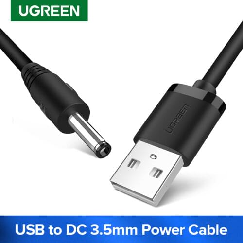 Ugreen USB to DC 3.5mm Power Cable USB A Male to 3.5 Jack Connector 5V Power Supply Charger Adapter for HUB USB Fan Power Cable