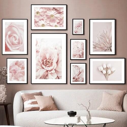 Blooming Flower Rose Peony Tulip Daisy Wall Art Canvas Painting Nordic Posters And Prints Wall Pictures For Living Room Decor