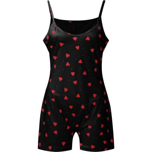 Women Fashion Sleeveless Printed Sexy One-Piece Adults Jumpsuits Romper Playsuit For Women Playsuit Overalls Sleepwear
