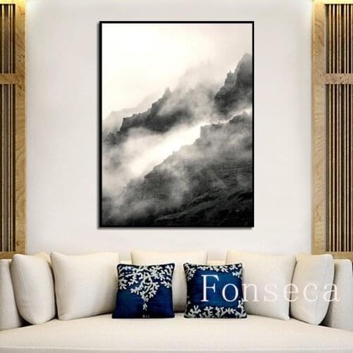 Beautiful Mountain Landscape Poster Art Canvas Painting Fashion Modern Home Decor Wall Pictures For Living Room Gallery