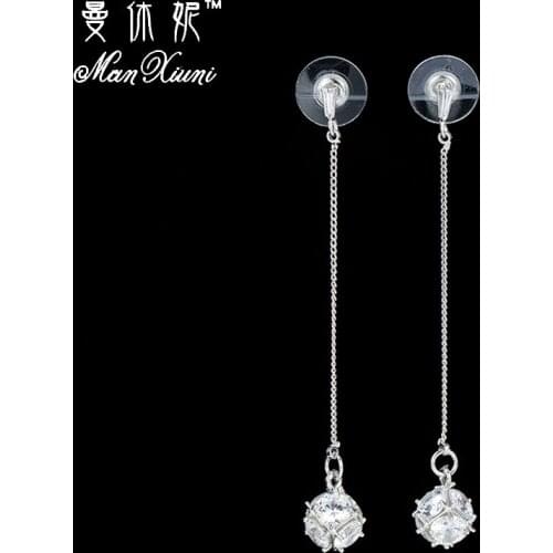 Manxiuni Top Quality Crystal Cube Fashion Drop Earrings Silver Plated Earring Jewelry Design Austrian Crystal Wholesale