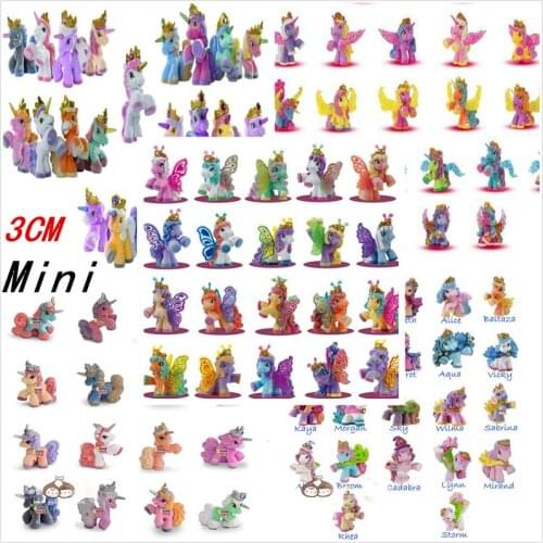 Mini 3CM Mixed Styles Simba Filly Little Horse Dolls Original Filly Flocking Plush Horses Cartoon Doll Kids Christmas Toys Gift