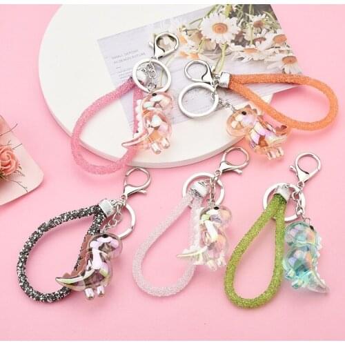Trendy New Colorful Acrylic Dinosaur Key Chains Cute Doll Car Keychain Women Men Bag Key Ring Accessories Gift