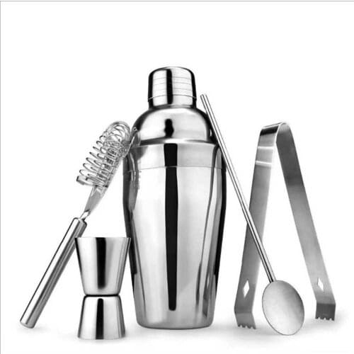 550ML Stainless Steel Bar Shaker Cocktail Boston Martini Barware Drink Mixer Wine Bartender Party Jigger Accessories Tools Set