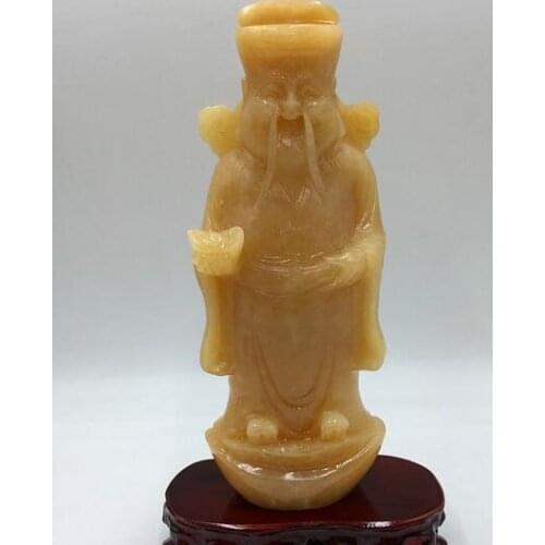 Natural rice topaz Fortuna Ingot jade living room home decoration