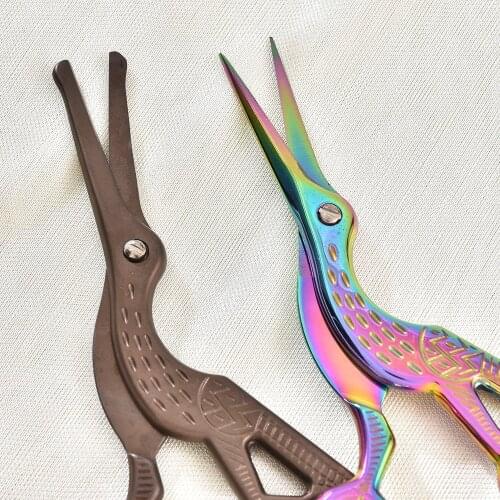 Stainless Steel Color Titanium Beauty Small Round Head Eyelashes Eyebrow Eyebrow Trimming Scissor Tool Makeup Embroidery Scissor