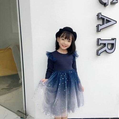 Autumn and winter explosions girls baby new super children princess dress little girl sparkling crystal puff fashion dress