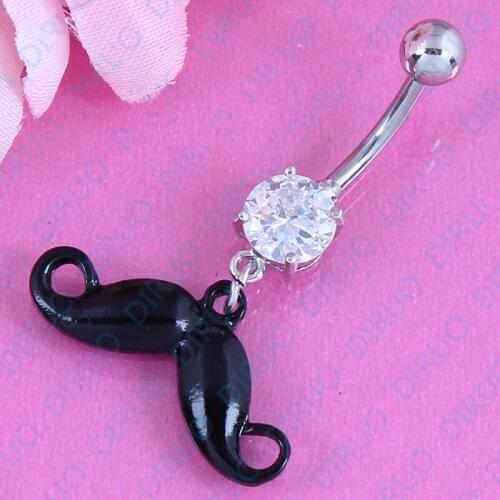 New style beard shape dangle Belly Button Rings Navel Rings Body piercing Jewelry nickel-free 14G 316L surgical steel