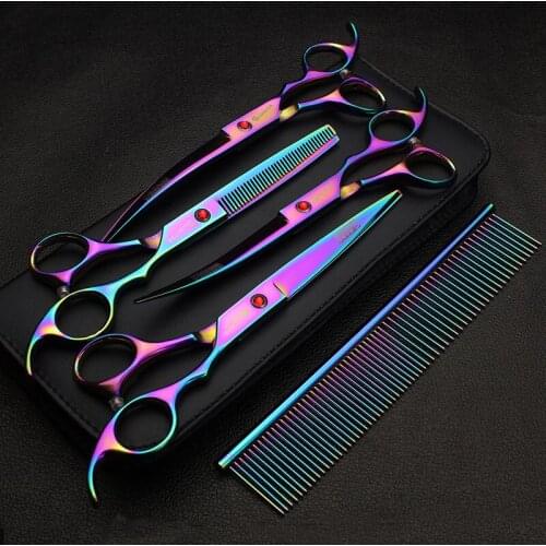 Scissors Tool Set Professional Pet Grooming Scissors Teddy Curved Cut 7-inch Hair Trimming Free Custom Logo