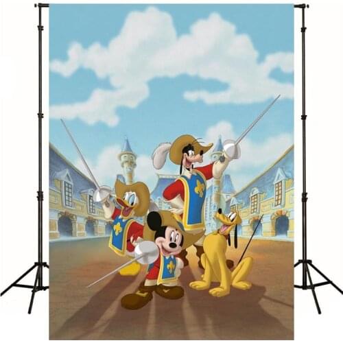 Customize Cartoon Duck Mouse Dog Photography Background Backdrop Kids Birthday Party Decoration Theatre Tapestry Photo Studio