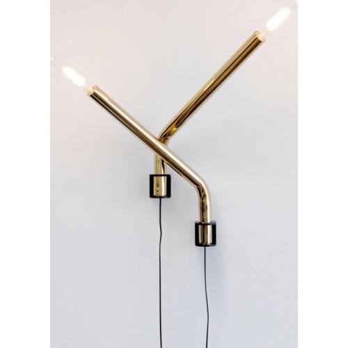 After the modern wall lamp bedroom living room aisle light creative personality stainless steel square iron wall light ZA81437