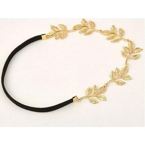 Special Gold Plateden Olive Leaf Shape Metal Ribbon Hair Elastic Rope Super Cents Hair Accessories