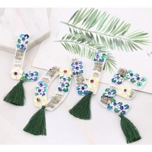 Tessel love flower rhinestone patch apliques de roupa crystal rhinestone applique sew on patches for clothing para vestuario