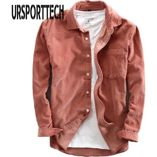Мужские вельветовые рубашки URSPORTTECH China At AliExpress