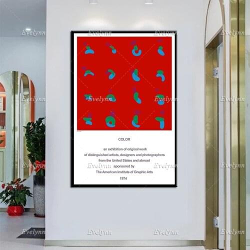 Exhibition PosterColor,An Exhibition Of Original Work For The American Institute Of Graphic Arts 1974 Home Decor Prints Canvas