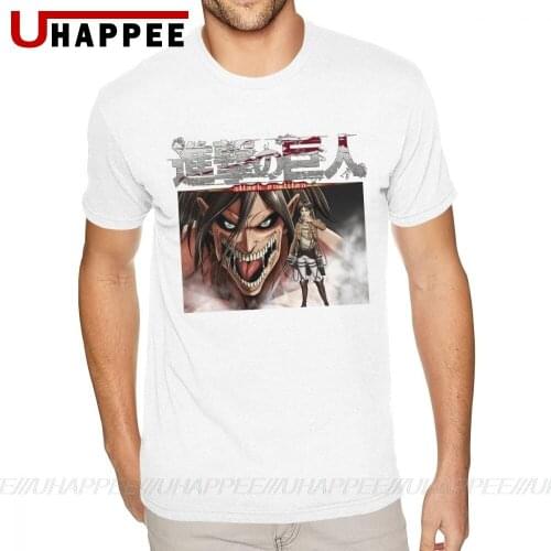 Funny Christmas Attack On Titan Japanese Anime T-Shirt Mens 3XL Short Sleeves Heavy Cotton Crew T Shirt