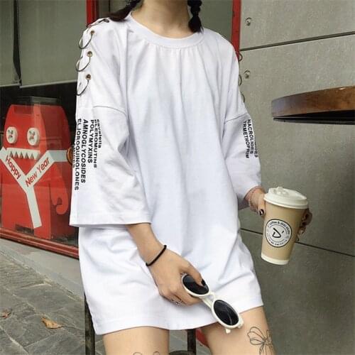WomenS Spring Summer Korean Chic Retro Fashion Ring Printing Loose T-Shirts Students Female Harajuku Clothes Tshirt For Women