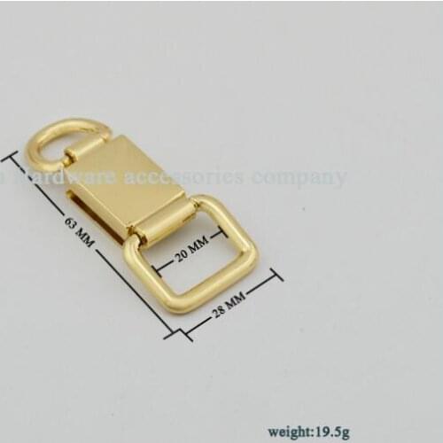 10 PCS/lot) Pale golden arm in arm buckles on both sides of the straps links to hang bag hook bags leather metal accessories