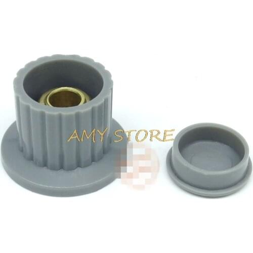 10Pcs Grey 6mm Shaft Hole Dia Plastic Threaded Knurled Shaft Potentiometer Knob Cap KYP25-18-6J