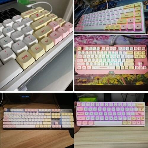 146 Keys XDA Profile PBT Macaron Keycaps DYE Sublimation Keychron GH60 GK61 GK64