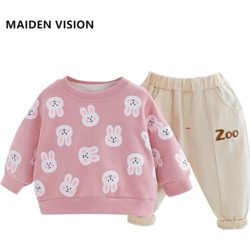 2021 Childrens Clothing set New Kids Girl fashion set cute rabbit infant suit Toddler Spring Autumn sports suit Baby girl outfit