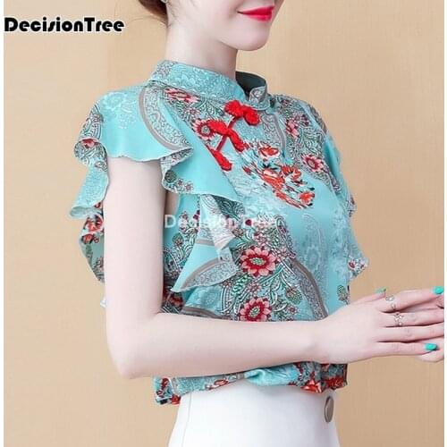 2021 vintage cotton linen blouse chinese style cheongsam tops woman china classical qipao shirt chinese style tea costume top