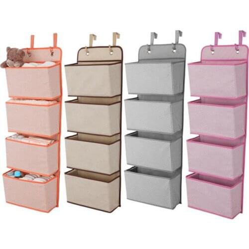 4 Layers Of Non-Woven Cloth Door Wardrobe Storage Hanging Bag Sorting Bag Shoe Hanging Wardrobe Storage Hanging Organizers