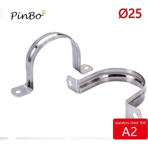 5pcs Dia25mm 10lot+ discount 10% 304 Stainless Steel U Shaped pipe Saddle cilp Clamp Pipe Straps Stormwater PVC Downpipe