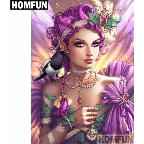 HOMFUN 5D DIY Diamond Painting "Princess girl" Full Drill Resin Diamond Embroidery Cross Stitch Home Decor A06512