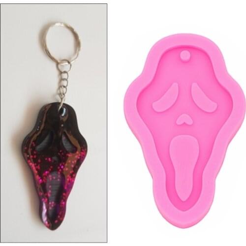 Halloween Skull Ghost Earrings Epoxy Resin Mold Keychain Pendant Silicone Mould DIY Crafts Jewelry Casting Tool