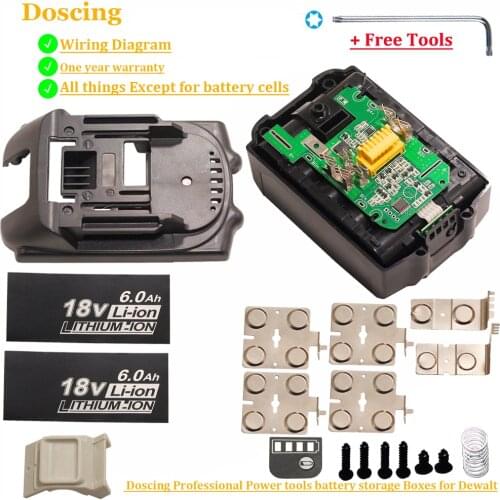 Doscing Li-ion Battery Case Charging Protection Circuit Board Label Box For Makita 18V BL1830 3.0Ah 5.0Ah LED Battery Indicator