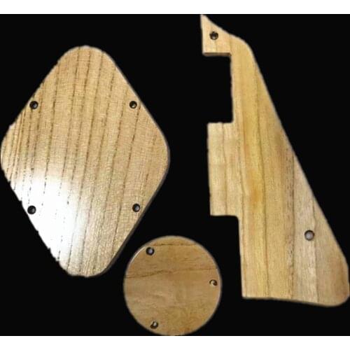 Hand-made Ailanthus wood Guitar Pickguard +back coverplate+switch cavity cover