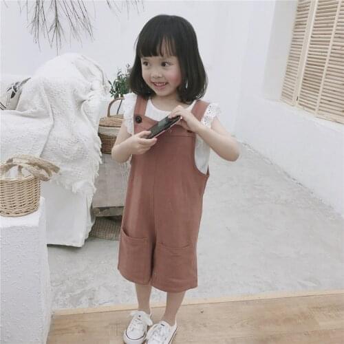 2019 Spring Summer Childrens Overalls Baby Boy Girls Jumpsuit Bodysuits Soft Linen Sunsuits Outfit Clothes
