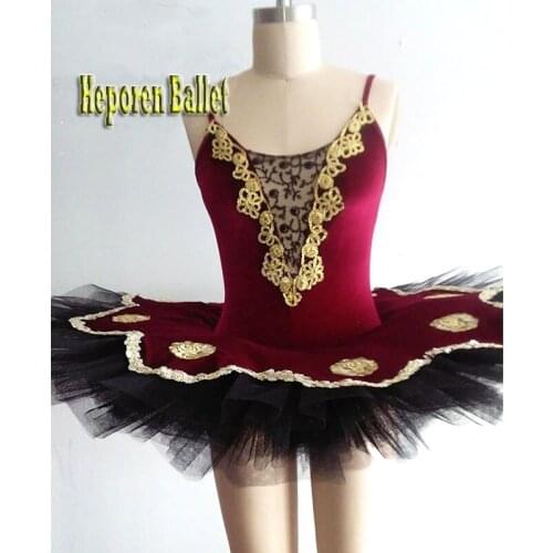 Adult Or Children Esmeralda Tutus In Wine Red Black Color,Ballet La Esmeralda Costumes For Dance Competitions