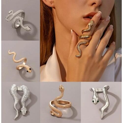HuaTang Vintage Snake Single Ring for Women Men Boho Silver Good Color Metal Open Animal Rings Charmings Party Jewelry кольца