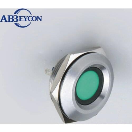 IN59 Nickel plated brass or stainless steel IP67 signal lamp metal anti-vandal indicator 30mm