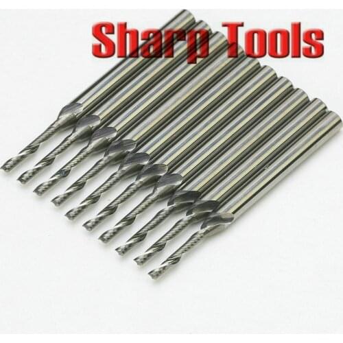 3.175X1.5X12mm one flute wood millinging cutter, hot sale solid carbide cnc router spiral bits for MDF cutting machinery tool