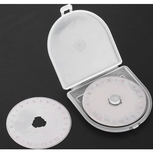 10Pcs 45mm Rotary Cutter Blades with Scale Circular Tungsten Steel Blades for Patchwork Fabric Leather Refill Sewing Quilting