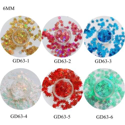 Cute Shinny Different Color Snowflake Christmas Glitter Nail art Glitter Pieces Nail art decoration GD63