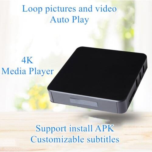 Mini Full HD 4K Media Player With Wifi 4 USB Support SD Card HDD USB Disk Autoplay PPT Music Advertising Ads Video Player TV Box