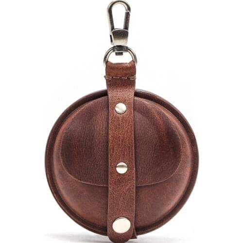 Crazy horse cowhide multifunctional coin purse data cable blue-tooth headset case