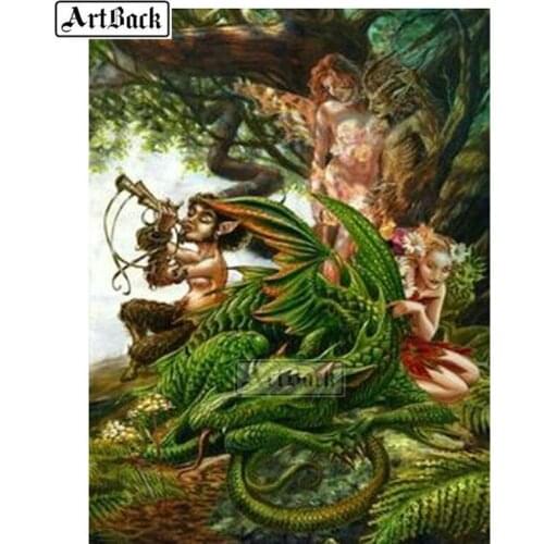 Full square round drill diamond painting kit dragon landscape 3d rhinestone mosaic cross stitch home decoration painting