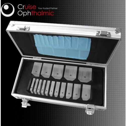 Optometry Prism Blockers Set 16 Deltas | Aluminium Carrying Case | Optional Holding Bar | PMMA Material | PS16