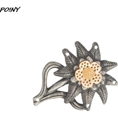 German Army ELITE Edelweiss Mountain Troops Ancient Simple color Flower brooches Badges for Hats Jackets Accessories For Women