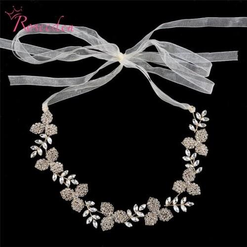Delicate Floral Gold CrystalRhinestone Wedding Hair accessories Hair Vine Hairband Bridal Headband Bridesmaids Jewelry RE3112