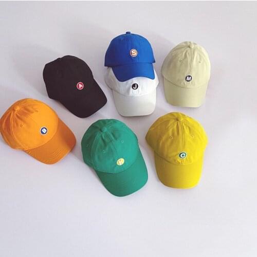 2021 New Children Cap Summer Embroidered ABCJMKS Letter Kids Hats Super Cute Boys Girls Sun Hat Quick Dry Snapback Baseball Caps