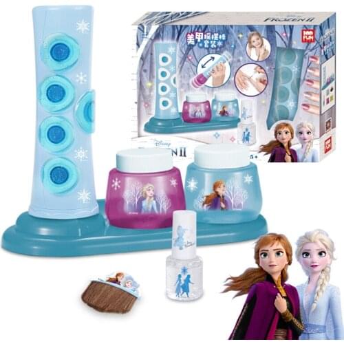 New Disney Frozen 2 Princess Water-soluble Nail Polish Toys Swing Stick Set Girl Beauty Fashion Play House Child Birthday Gift