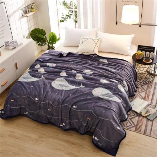Autumn Winter Thick Blanket Plush Soft Adult Kid Single Double Queen King Size Quilt Comforter Bedspread 24
