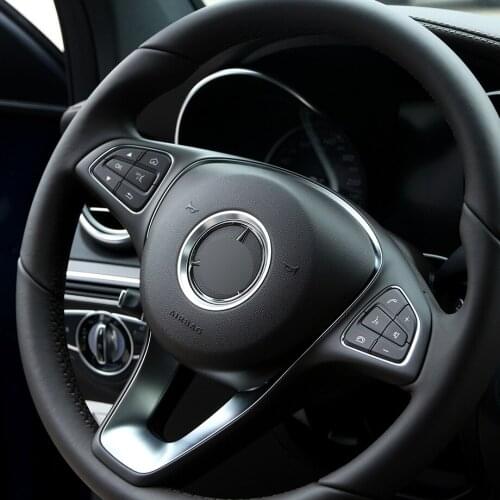 Alloy and Stainless Steel Steering Wheel Ring Trim for Mercedes Benz A B C Class CLA GLE CLS W205 C180 W204 W246 W176 W117 C117