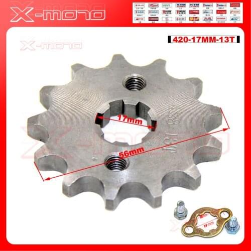 428 13 T Tooth 17mm ID Front Engine Sprocket for CRF XR 50 70 KLX110 TTR Dirt Pit Bike ATV Quad Moped Buggy Scooter Motorcycle